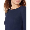 Amazon Essentials Women’s Slim-Fit Long Sleeve Rib Knit Crew Neck Top, Pack of 2(White/Navy)
