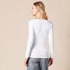 Amazon Essentials Women’s Slim-Fit Long Sleeve Rib Knit Crew Neck Top, Pack of 2(White/Purple)