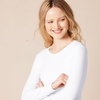 Amazon Essentials Women’s Slim-Fit Long Sleeve Rib Knit Crew Neck Top, Pack of 2(White/Purple)