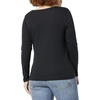 Amazon Essentials Women’s Slim-Fit Long Sleeve Square Neck T-Shirt, Stretchy Cotton Modal(Black)