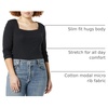 Amazon Essentials Women’s Slim-Fit Long Sleeve Square Neck T-Shirt, Stretchy Cotton Modal(Black)