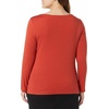 Amazon Essentials Women’s Slim-Fit Long Sleeve Square Neck T-Shirt, Stretchy Cotton Modal(Brick Red)