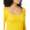 Amazon Essentials Women’s Slim-Fit Long Sleeve Square Neck T-Shirt, Stretchy Cotton Modal(Golden Yellow)