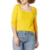 Amazon Essentials Women’s Slim-Fit Long Sleeve Square Neck T-Shirt, Stretchy Cotton Modal(Golden Yellow)