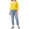 Amazon Essentials Women’s Slim-Fit Long Sleeve Square Neck T-Shirt, Stretchy Cotton Modal(Golden Yellow)