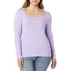 Amazon Essentials Women’s Slim-Fit Long Sleeve Square Neck T-Shirt, Stretchy Cotton Modal(Lavender)