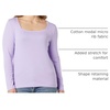 Amazon Essentials Women’s Slim-Fit Long Sleeve Square Neck T-Shirt, Stretchy Cotton Modal(Lavender)