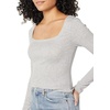 Amazon Essentials Women’s Slim-Fit Long Sleeve Square Neck T-Shirt, Stretchy Cotton Modal(Light Grey Heather)