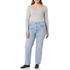 Amazon Essentials Women’s Slim-Fit Long Sleeve Square Neck T-Shirt, Stretchy Cotton Modal(Light Grey Heather)