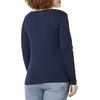 Amazon Essentials Women’s Slim-Fit Long Sleeve Square Neck T-Shirt, Stretchy Cotton Modal(Navy)