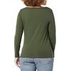 Amazon Essentials Women’s Slim-Fit Long Sleeve Square Neck T-Shirt, Stretchy Cotton Modal(Olive)