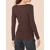 Amazon Essentials Women’s Slim-Fit Long Sleeve V-Neck Knit Rib Shirts (Available in Plus Size), Pack of 2(Eggshell White/Espresso)