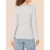Amazon Essentials Women’s Slim-Fit Long Sleeve V-Neck Knit Rib Shirts (Available in Plus Size), Pack of 2(White/Grey)