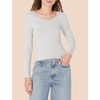 Amazon Essentials Women’s Slim-Fit Long Sleeve V-Neck Knit Rib Shirts (Available in Plus Size), Pack of 2(White/Grey)