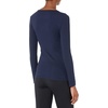 Amazon Essentials Women’s Slim-Fit Long Sleeve V-Neck Knit Rib Shirts (Available in Plus Size), Pack of 2(White/Navy)