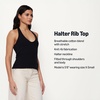 Amazon Essentials Women’s Slim-Fit Ribbed Halter Top(Black)