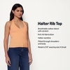 Amazon Essentials Women’s Slim-Fit Ribbed Halter Top(Coral Orange)