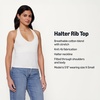 Amazon Essentials Women’s Slim-Fit Ribbed Halter Top(Cream)