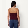 Amazon Essentials Women’s Slim-Fit Ribbed Halter Top(Dark Burgundy)