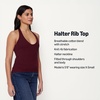 Amazon Essentials Women’s Slim-Fit Ribbed Halter Top(Dark Burgundy)
