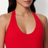 Amazon Essentials Women’s Slim-Fit Ribbed Halter Top(Red)