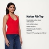 Amazon Essentials Women’s Slim-Fit Ribbed Halter Top(Red)