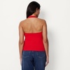 Amazon Essentials Women’s Slim-Fit Ribbed Halter Top(Red)