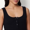 Amazon Essentials Women’s Slim-Fit Ribbed Henley Tank(Black)