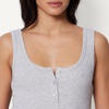 Amazon Essentials Women’s Slim-Fit Ribbed Henley Tank(Light Grey Heather)