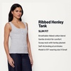 Amazon Essentials Women’s Slim-Fit Ribbed Henley Tank(Light Grey Heather)