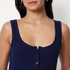 Amazon Essentials Women’s Slim-Fit Ribbed Henley Tank(Navy)