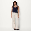 Amazon Essentials Women’s Slim-Fit Ribbed Henley Tank(Navy)