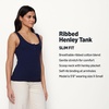 Amazon Essentials Women’s Slim-Fit Ribbed Henley Tank(Navy)