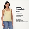 Amazon Essentials Women’s Slim-Fit Ribbed Henley Tank(Pastel Yellow)