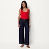 Amazon Essentials Women’s Slim-Fit Ribbed Henley Tank(Red)