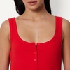 Amazon Essentials Women’s Slim-Fit Ribbed Henley Tank(Red)