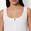 Amazon Essentials Women’s Slim-Fit Ribbed Henley Tank(White)