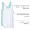 Amazon Essentials Women’s Slim-Fit Ribbed Scoop Neck Tank Tops, Pack of 2(Aqua Blue/White)