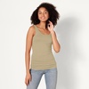 Amazon Essentials Women’s Slim-Fit Ribbed Scoop Neck Tank Tops, Pack of 2(Beige)