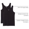 Amazon Essentials Women’s Slim-Fit Ribbed Scoop Neck Tank Tops, Pack of 2(Black)
