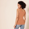 Amazon Essentials Women’s Slim-Fit Ribbed Scoop Neck Tank Tops, Pack of 2(Brick Red/Caramel)