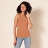 Amazon Essentials Women’s Slim-Fit Ribbed Scoop Neck Tank Tops, Pack of 2(Brick Red/Caramel)