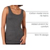 Amazon Essentials Women’s Slim-Fit Ribbed Scoop Neck Tank Tops, Pack of 2(Charcoal Heather)