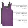 Amazon Essentials Women’s Slim-Fit Ribbed Scoop Neck Tank Tops, Pack of 2(Charcoal Heather/Dark Purple)