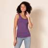 Amazon Essentials Women’s Slim-Fit Ribbed Scoop Neck Tank Tops, Pack of 2(Charcoal Heather/Dark Purple)