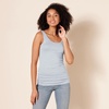 Amazon Essentials Women’s Slim-Fit Ribbed Scoop Neck Tank Tops, Pack of 2(Charcoal Heather/Ice Blue Heather)