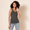 Amazon Essentials Women’s Slim-Fit Ribbed Scoop Neck Tank Tops, Pack of 2(Charcoal/Grey Heather Stripe)