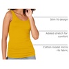 Amazon Essentials Women’s Slim-Fit Ribbed Scoop Neck Tank Tops, Pack of 2(Dark Olive/Dark Golden Yellow)