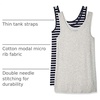 Amazon Essentials Women’s Slim-Fit Ribbed Scoop Neck Tank Tops, Pack of 2(Light Grey Heather/Navy White Stripe)