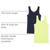 Amazon Essentials Women’s Slim-Fit Ribbed Scoop Neck Tank Tops, Pack of 2(Lime Green/Navy)